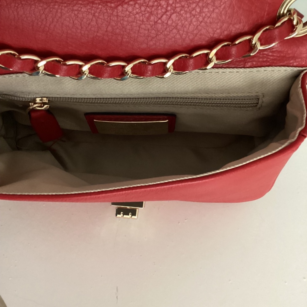 REDUCED VALENTINO by Mario Valentino Quilted Red Leather Shoulder Crossbody Bag - Picture 11 of 13